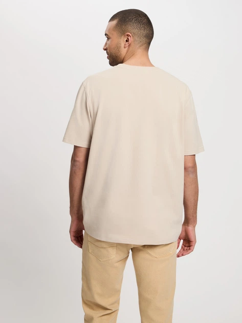 Футболка бавовняна довга чоловіча Cross Jeans 16122-053 S Бежева (8697319806298) - зображення 2
