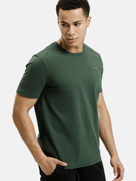 Футболка бавовняна довга чоловіча Cross Jeans 16134-027 XL Зелена (8697319806557) - зображення 1