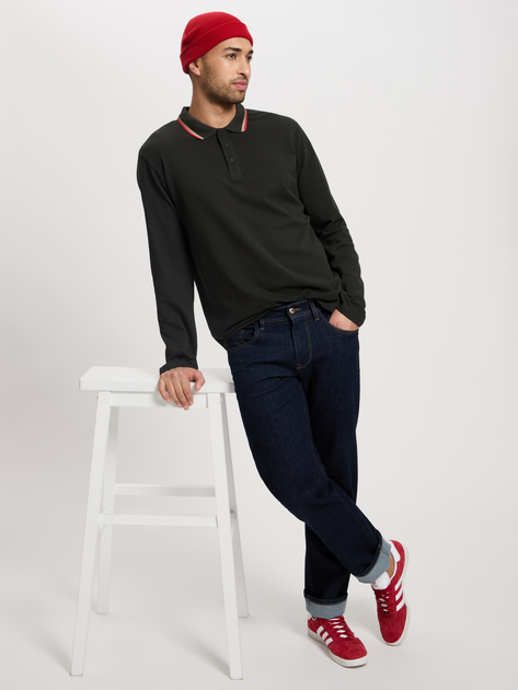 Koszulka polo męska z długim rękawem Cross Jeans 16135-387 XL Ciemnozielona (8697319808704) - obraz 3