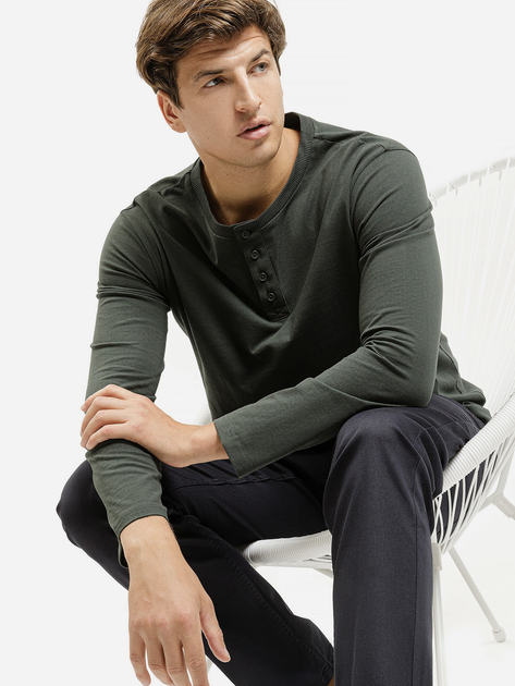 Longsleeve męski Cross Jeans 16137-387 L Ciemnozielony (8697319806656) - obraz 3