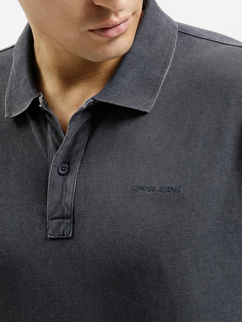 Koszulka polo męska Cross Jeans 16144-462 S Ciemnoszara (8697319806830) - obraz 4