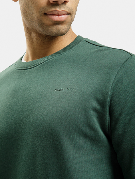 Bluza bez kaptura męska Cross Jeans 25499-387 XL Ciemnozielona (8697319720273) - obraz 4
