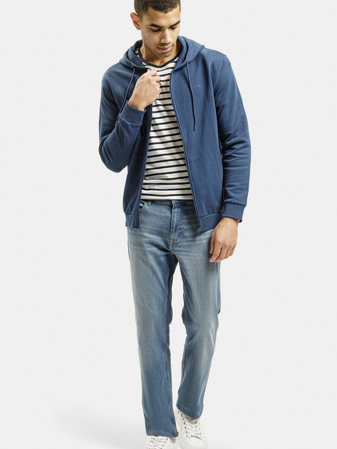 Толстовка на блискавці чоловіча Cross Jeans 25503-005 2XL Синя (8697319721096) - зображення 3