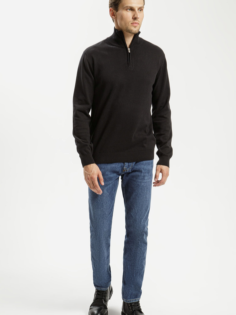 Светр на блискавці чоловічий Cross Jeans 34244-020 M Чорний (8697319394047) - зображення 3