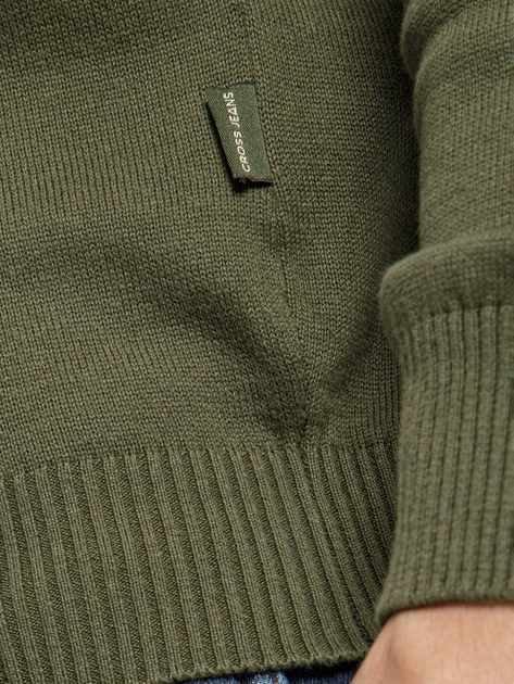 Светр на блискавці чоловічий Cross Jeans 34244-002 S Хакі (8697319393989) - зображення 4