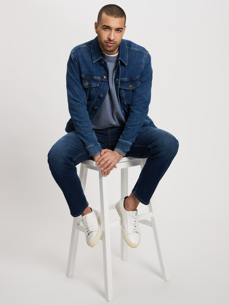 Джемпер чоловічий Cross Jeans 34266-200 M Синій (8697319808896) - зображення 3