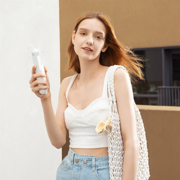 Вентилятор ручний (портативний) Jisulife Handheld Fan Life8 White (Life8_white) - зображення 3