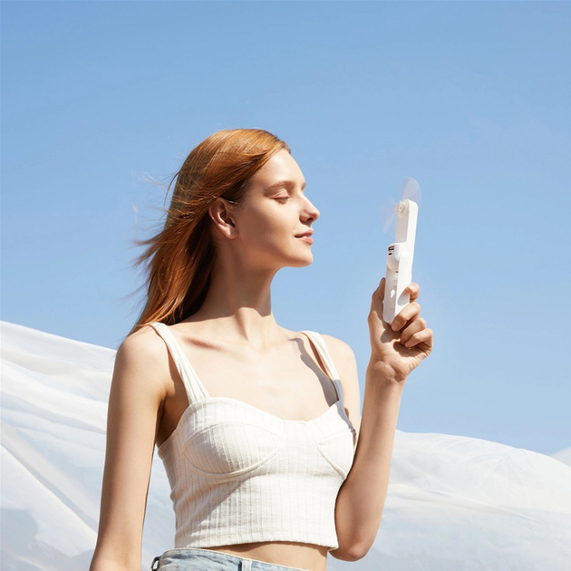 Вентилятор ручний (портативний) Jisulife Handheld Fan Life8 White (Life8_white) - зображення 5