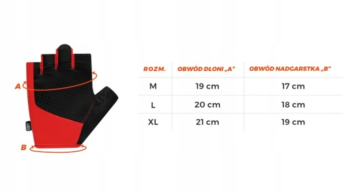 Велосипедні рукавички чоловічі Spokey Avare XL Чорно-Червоні 941082 (5905339410825) - зображення 3