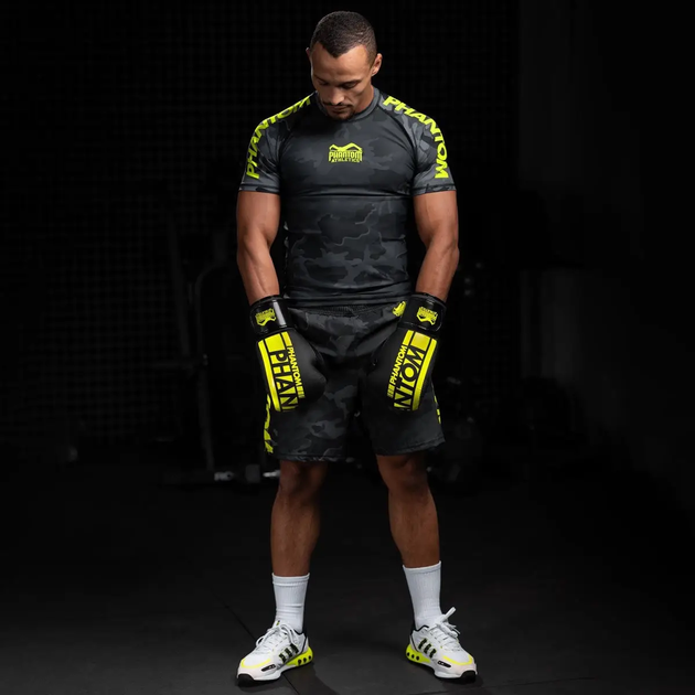 Рукавички боксерські з бинтами Phantom APEX Elastic Neon 16 унцій, чорно-жовті - Фото 2 Рукавички боксерські з бинтами Phantom APEX Elastic Neon 16 унцій, чорно-жовті - изображение 2