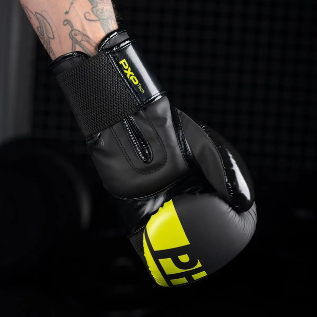 Рукавички боксерські з бинтами Phantom APEX Elastic Neon 16 унцій, чорно-жовті - Фото 7 Рукавички боксерські з бинтами Phantom APEX Elastic Neon 16 унцій, чорно-жовті - изображение 7