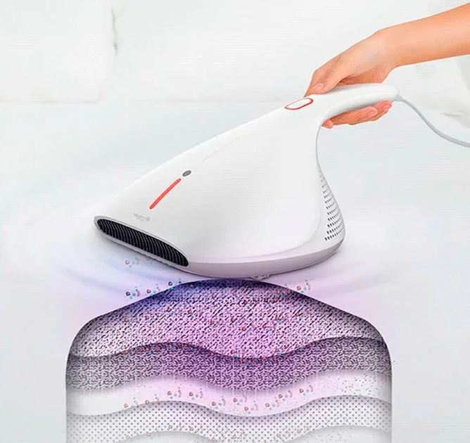 Ручний пилосос Xiaomi DEERMA Mites Vacuum Cleaner White + (перехідник на EU розетку) - изображение 6