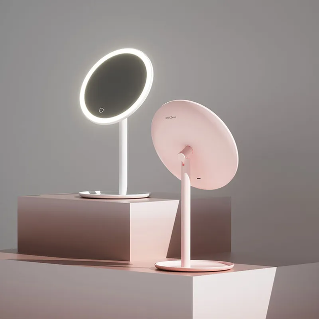 Дзеркало для макіяжу Xiaomi DOCO LED Beauty Sunlight Small Mirror Standard Edition Simple White (XM001) - Фото 4 Дзеркало для макіяжу Xiaomi DOCO LED Beauty Sunlight Small Mirror Standard Edition Simple White (XM001) - изображение 4