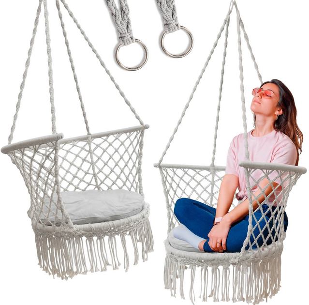 Huśtawka ogrodowa wisząca z oparciem Ikonka - obraz 4