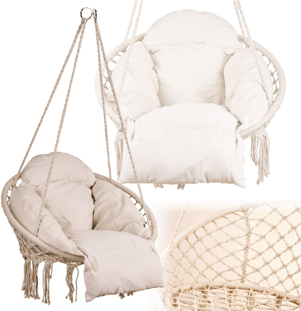 Huśtawka ogrodowa z poduszką Ikonka Luaro XXL - obraz 2