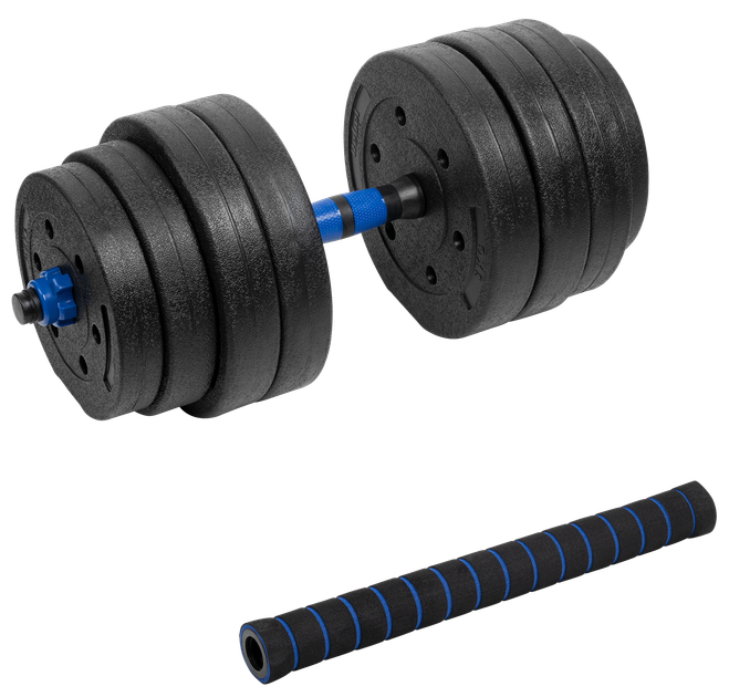 Гантель бітумна Rebel Active RBA-2302-1 регульована зі з 'єднувачем 1 × 20 кг (5901890112727) - зображення 5