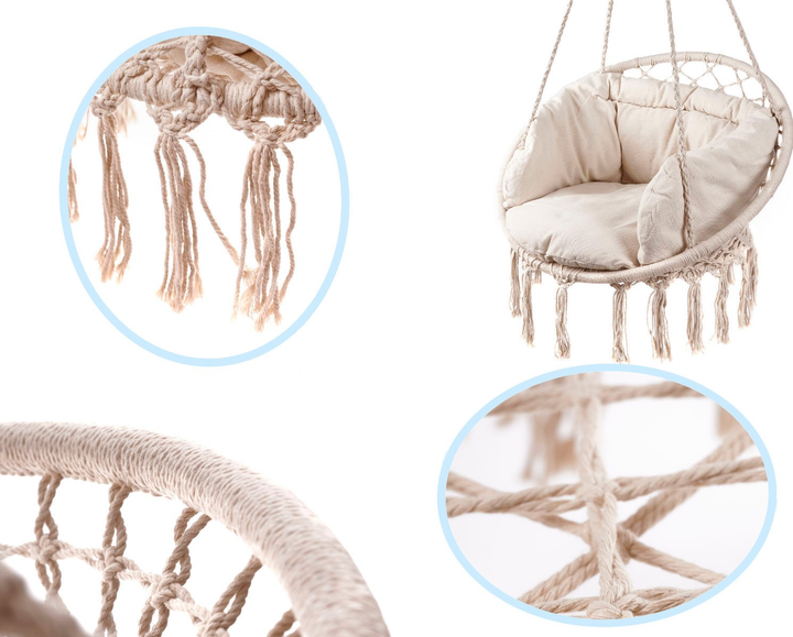 Huśtawka ogrodowa z poduszką Ikonka Luaro (KX7629_1) - obraz 3