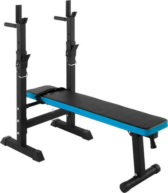 Тренувальна лавка пряма Rebel Active регульована зі стійками (5901890101325) - зображення 1