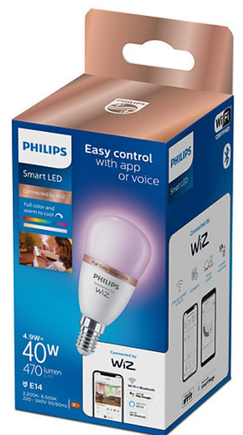 Розумна лампочка Philips LED WFB 4.9 W P45 E14 (8719514437333) - зображення 4