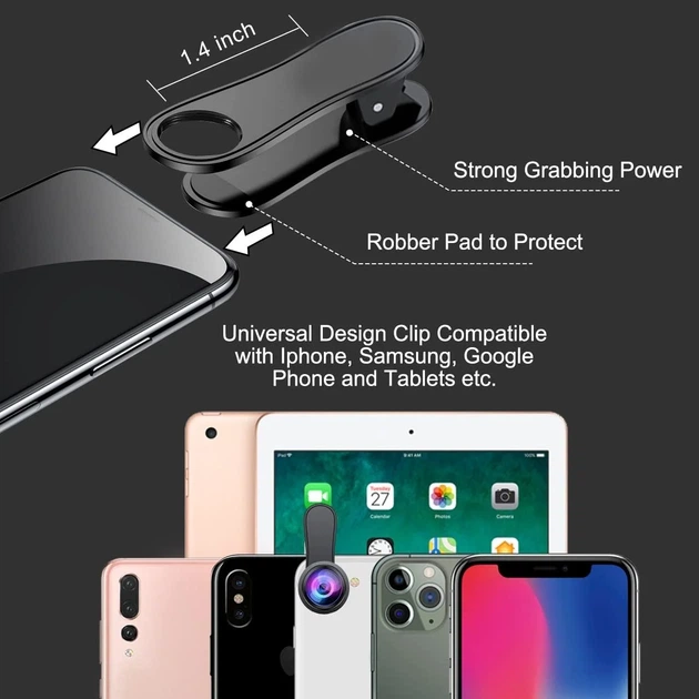 Объектив для смартфона KEYWING «рыбий глаз» 198° Черный Б/В - изображение 3