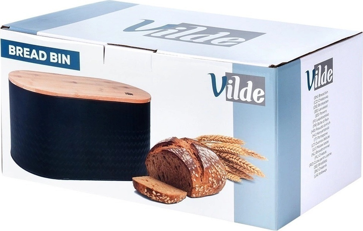 Хлібниця Vilde сталева з дерев'яною дошкою Чорна (5904316472917) - зображення 11