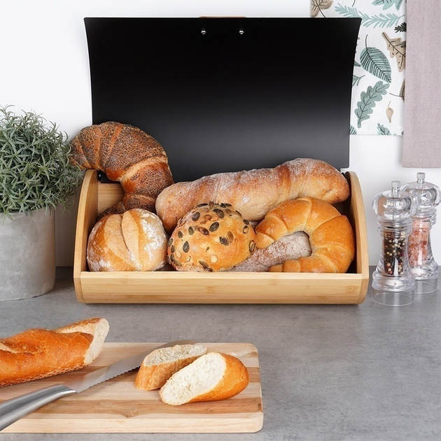 Хлібниця Vilde дерев'яна металева Чорна (5904316472849) - зображення 8