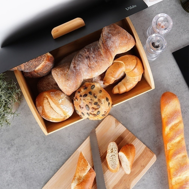 Хлібниця Vilde дерев'яна металева Чорна (5904316472849) - зображення 11