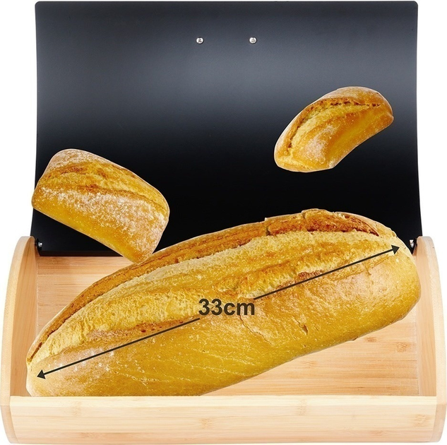 Хлібниця Vilde дерев'яна металева Чорна (5904316472849) - зображення 7