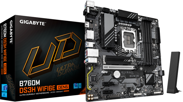Материнська плата Gigabyte B760M DS3H WIFI6E GEN5 (s1700, Intel B760, PCI-Ex16) - зображення 4