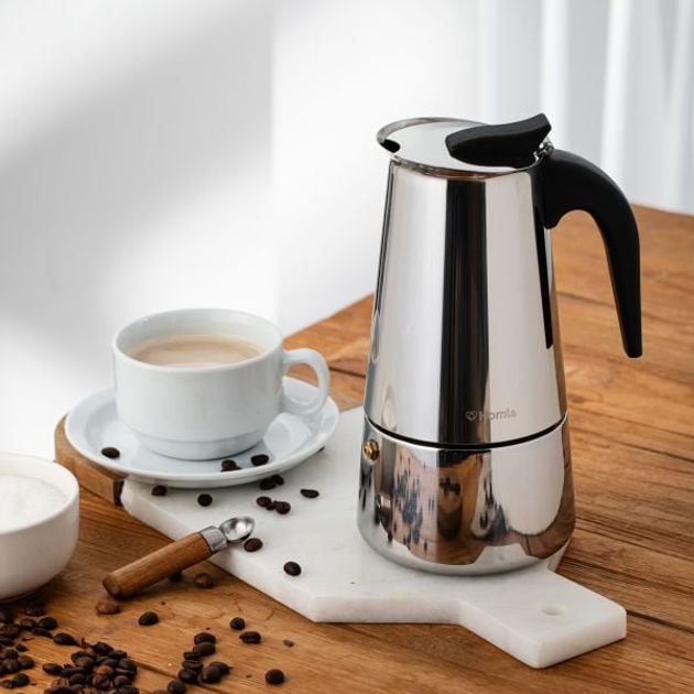 Гейзерна кавоварка Homla Astar Mokka з нержавної сталі 300 мл (5906496704031) - зображення 4