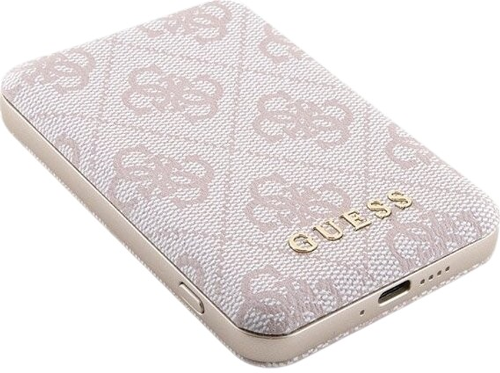 Комплект Guess Case 4G Metal Logo for iPhone 14 Pro + Powerbank 5000mAh MagSafe Pink (GUBPM5P14L4GEMGP) - зображення 7