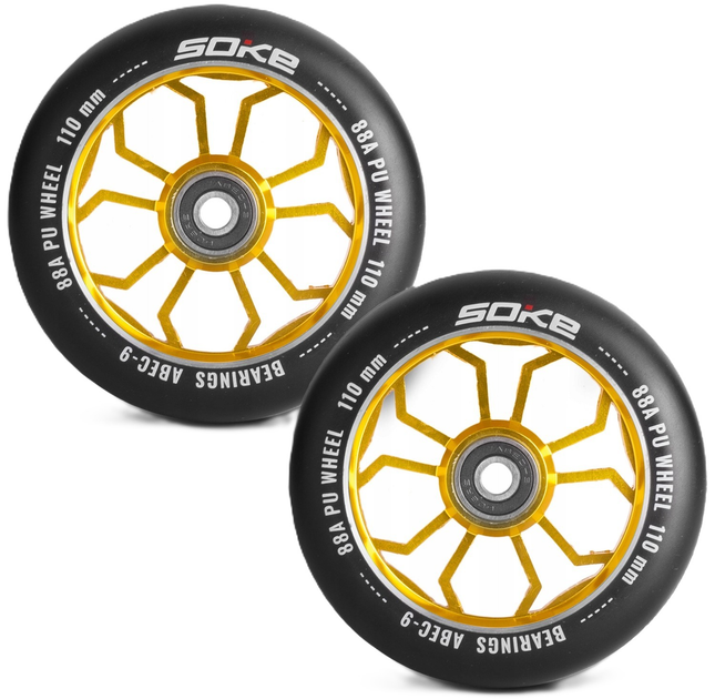 Колеса до самоката Soke 110 мм Золоті 2 шт. (5908220478539) - зображення 2
