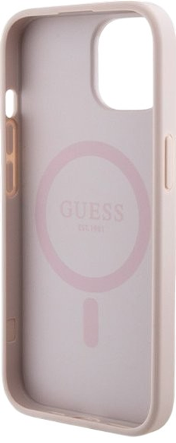 Комплект Guess Case 4G Metal Logo for iPhone 15 + Powerbank 5000mAh MagSafe Pink (GUBPM5P15S4GEMGP) - зображення 3