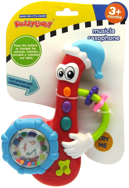 Grzechotka muzyczna Baby Mix Saksofon Czerwony (5902216913349) - obraz 2