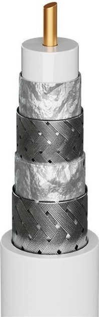 Коаксіальний антенний кабель Goobay екранований TV 1 м Білий (4040849703133) - зображення 2