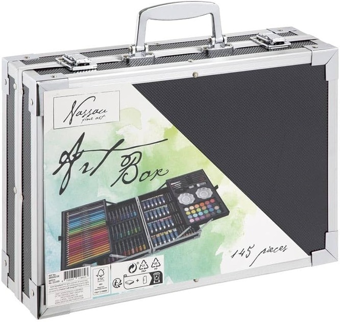 Художній набір Nassau Fine Art фарби олівці маркери металевий кейс 145 елементів (AR0945) (8720257118823) - зображення 1