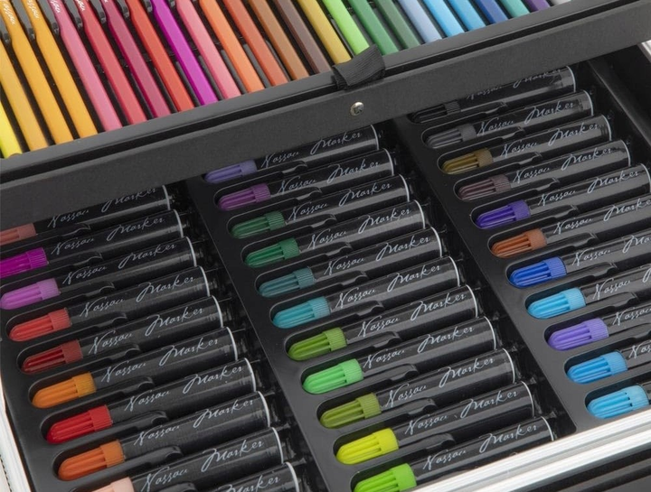 Художній набір Nassau Fine Art фарби олівці маркери металевий кейс 145 елементів (AR0945) (8720257118823) - зображення 3