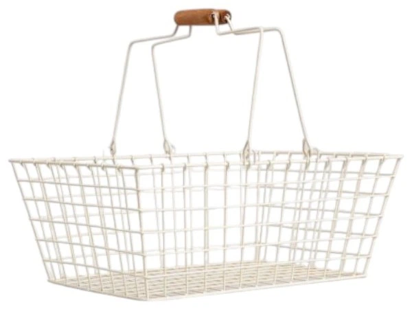 Koszyk do przechowywania Homla Selia z uchwytami śmietankowy 43 x 29 cm (5906496730795) - obraz 1