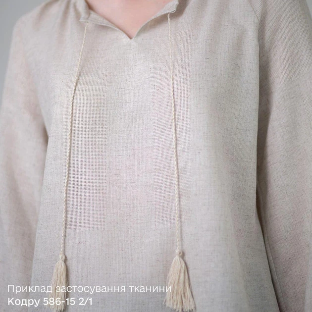 Лляна тканина з канвою під вишивку жіночої вишиванки Кодру 586-15 2/1 - изображение 4