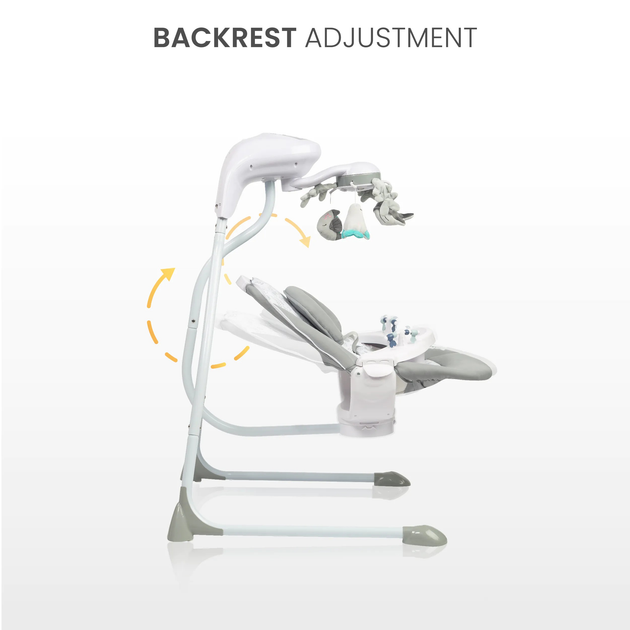 Гойдалка електрична Caretero Raffi Графітова (5903076320575) - зображення 13