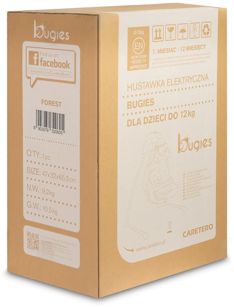 Гойдалка електрична Caretero Bugies Ліс (5903076320605) - зображення 17