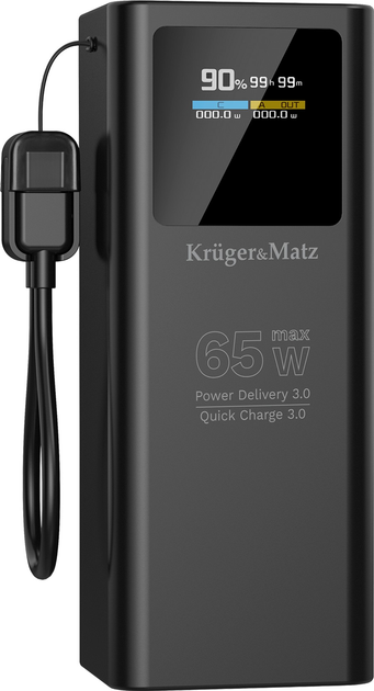 УМБ Kruger&Matz KM0914 20000 mAh 65W Black (5901890123808) - зображення 1