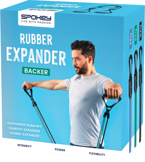 Експандер для фітнесу Spokey BACKER 6.5, 11.5, 15.5 кг 120 см 943267 (5905339432674) - зображення 9