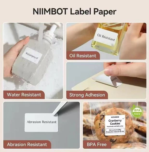 Термоетикетки Niimbot 40*60мм 125 шт White For B1/B21/B3S/B31 (White) - изображение 4