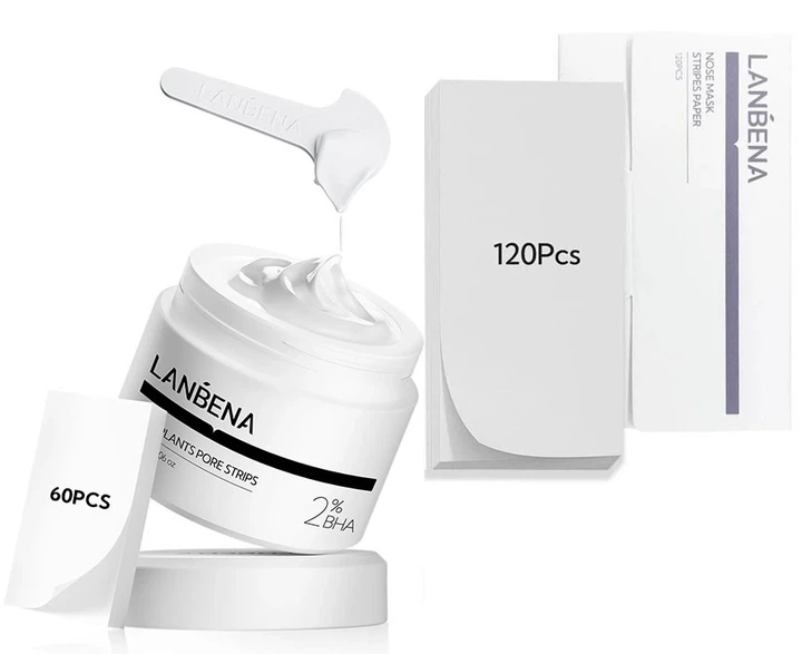 Набор: Lanbena 2.0 Nose 30g + 60 sheets + 120 sheets (маска от черных точек + 180 бумажных стикеров) - Фото 3 Набор: Lanbena 2.0 Nose 30g + 60 sheets + 120 sheets (маска от черных точек + 180 бумажных стикеров) - изображение 3