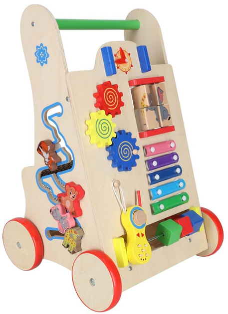 Pchacz chodzik drewniany Ricokids Kostka edukacyjna 6w1 (5903039706019) - obraz 3