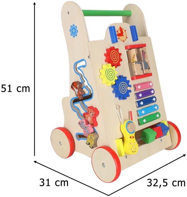 Pchacz chodzik drewniany Ricokids Kostka edukacyjna 6w1 (5903039706019) - obraz 15