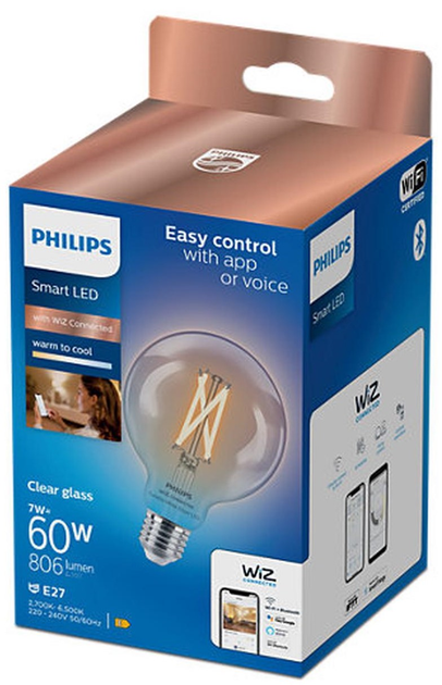 Розумна лампочка Philips G95 E27 7W - зображення 2