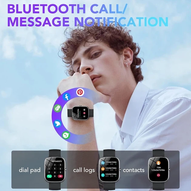 Смарт-годинник Matast T60, 1.91" з Bluetooth-дзвінками, IP68, моніторингом здоров’я та 100+ спортивними режимами - Фото 6 Смарт-годинник Matast T60, 1.91" з Bluetooth-дзвінками, IP68, моніторингом здоров’я та 100+ спортивними режимами - зображення 6