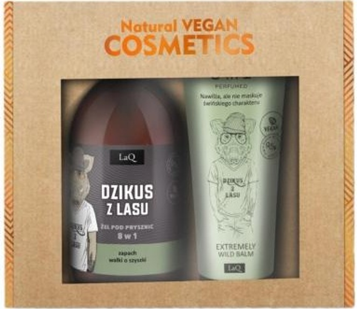 Набір косметики для догляду LaQ Natural Vegan Cosmetics Дикий Кабан з Лісу Гель для душу 8 в 1 500 мл + Лосьйон для тіла 200 мл (5905778572153) - зображення 1